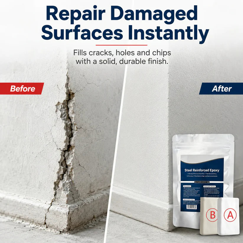 Steel Reinforced Epoxy Repair Putty — Universal Glue for Metal, Wood, Plastic - Buy 1 Get 1 free