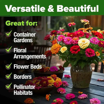 🔥HOT SALE 49% OFF-Zinnia Seeds - Pure Seeds - No Filler - USA Heirloom Flower Seeds🌺Buy 1 Get 1 free🌺