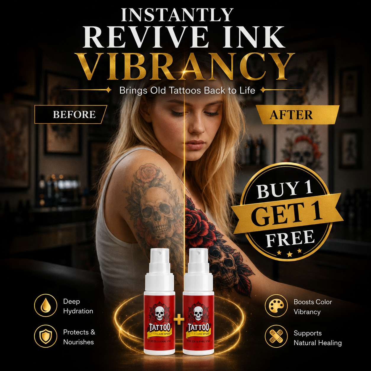 💥 50K+ sold!💉 Tattoo aftercare spray – ultra-fine mist, hydrates, revives ink vibrancy. 50% OFF! 🎨✨🔥Buy 1 Get 1 Free🔥