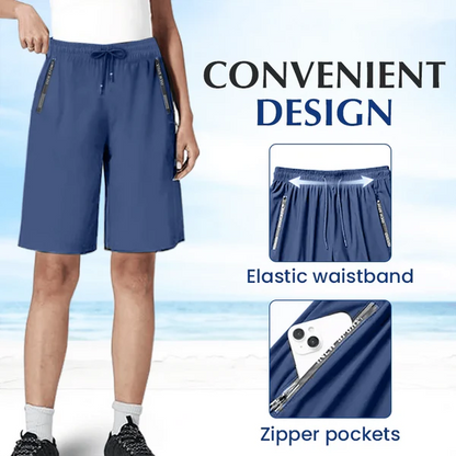 💝LAST DAY BUY 2 GET 1 FREE - Each Only Rs.699!!💝Women's Ice Silk Quick Drying Stretch Shorts