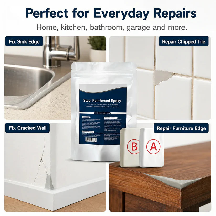 Steel Reinforced Epoxy Repair Putty — Universal Glue for Metal, Wood, Plastic - Buy 1 Get 1 free