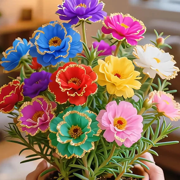 🔥Buy 1 Get 1 Free🔥🌸Golden Lace Portulaca🌸✨ Brilliant Double Blooms for Effortless Summer Color