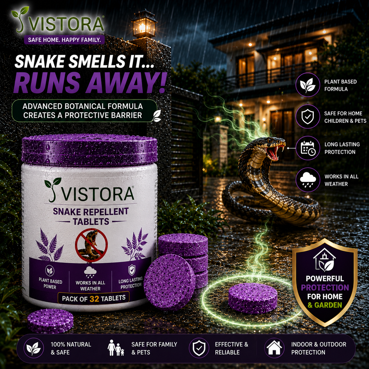 💥Powerful Protection Snake Repellent Tablets for Home, Farm & Garden | Instant Action Formula🔥Buy 1 Get 1 Free🔥