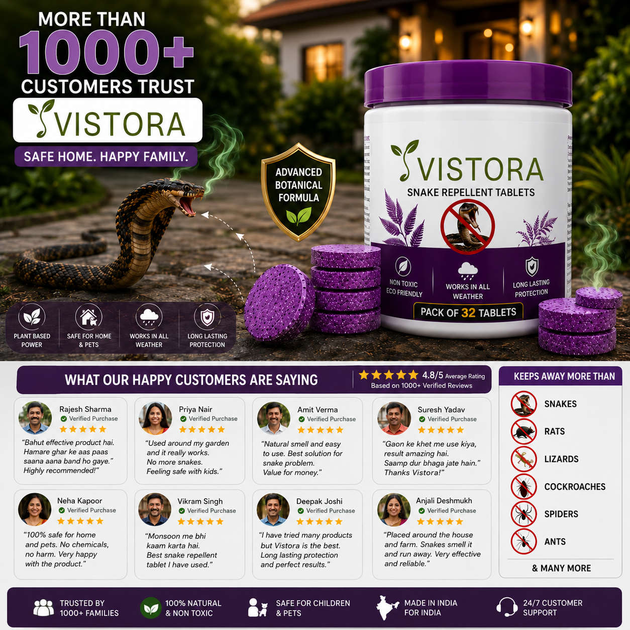 💥Powerful Protection Snake Repellent Tablets for Home, Farm & Garden | Instant Action Formula🔥Buy 1 Get 1 Free🔥