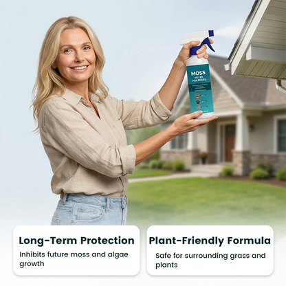 💧BUY 1 GET 1 FREE💧🌧️ Multi-surface moss and algae cleaner spray – Spray, rinse and watch it shine! 🏠✨ Effective against moss, gentle on plants – a cleaner roof in minutes. 🌿💧
